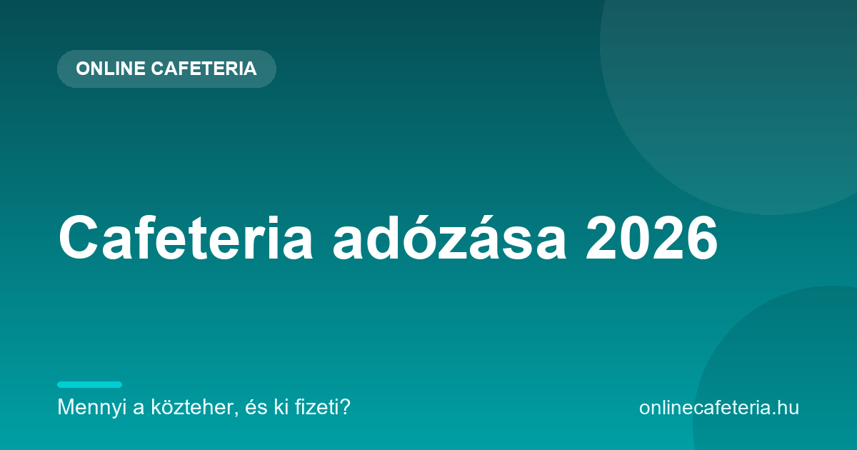 Cafeteria adózása 2026 – mennyi a közteher és ki fizeti
