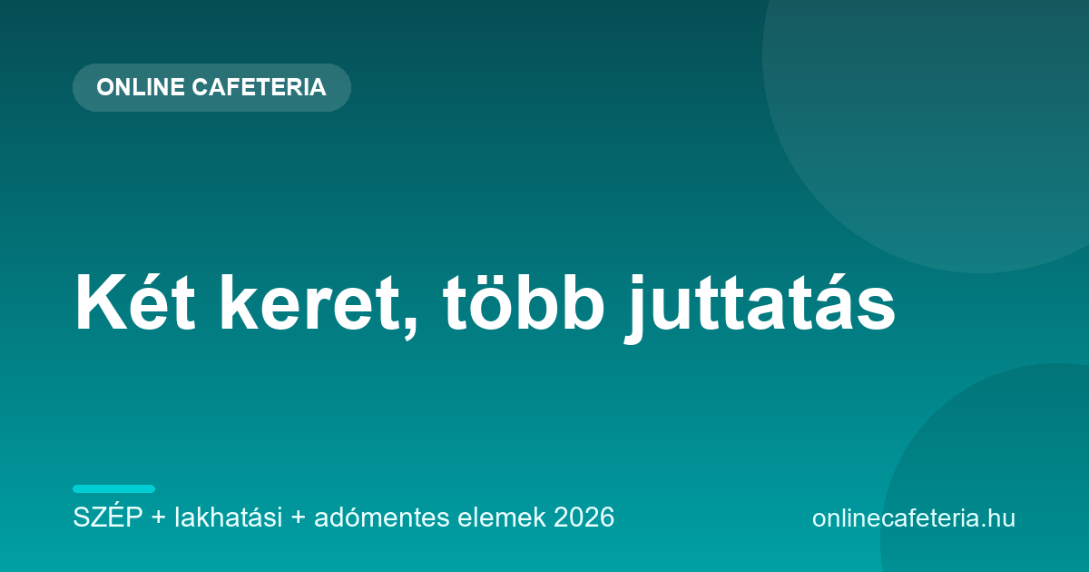 A cafeteria keret maximális kihasználása: SZÉP, lakhatási és adómentes elemek kombinálása 2026-ban